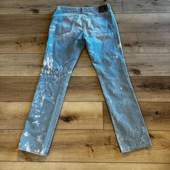 Volcom denim light wash jeans with white paint splatters, 5 pocket, size 36. - Picture 10 of 14